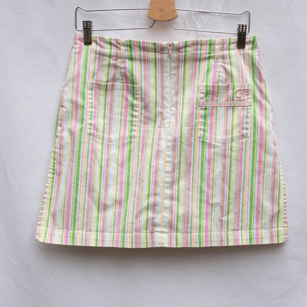 Vtg C&R‎ Golf Claudia Romana Skort Womens 6 Stretch Pockets Multicolor Stripped - Picture 4 of 8